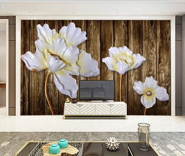 3D White Lotus WC1006 Wall Murals