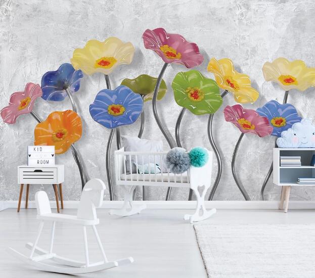 3D Color Flower WC1262 Wall Murals