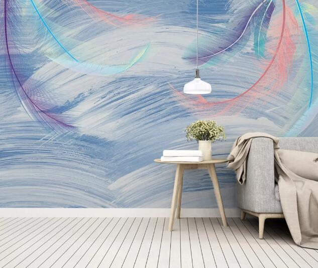 3D Colored Feathers WC1249 Wall Murals