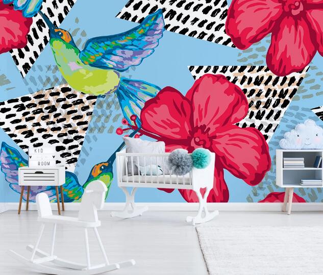 3D Flower Bird WC1235 Wall Murals