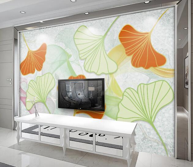 3D Red Lotus Leaf WC2781 Wall Murals