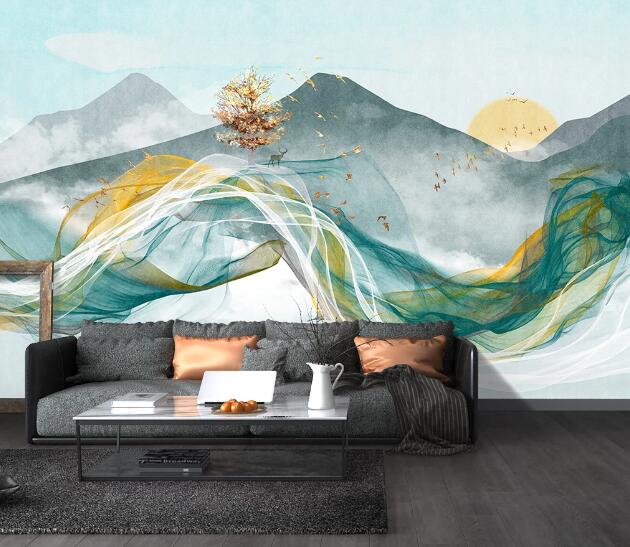 3D Hillside Tree WC2288 Wall Murals