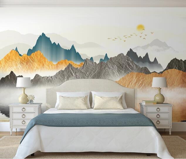 3D Valley Lake WC2086 Wall Murals