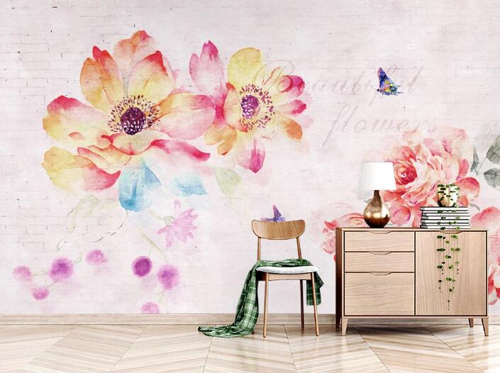 3D Red Peony WC830 Wall Murals