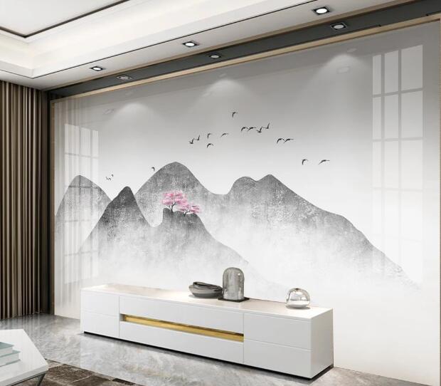 3D Peach Hill WC2233 Wall Murals