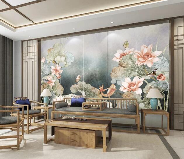 3D Lotus Bloom WC1713 Wall Murals