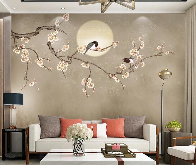 3D Moon Plum WC1607 Wall Murals