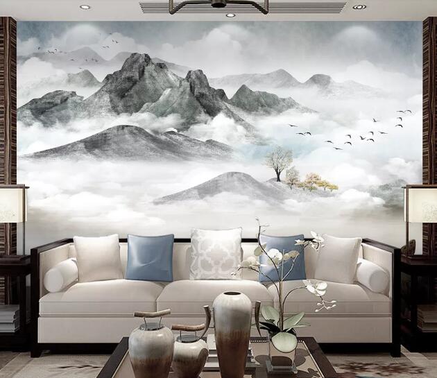 3D Cloud Mountain WC1370 Wall Murals