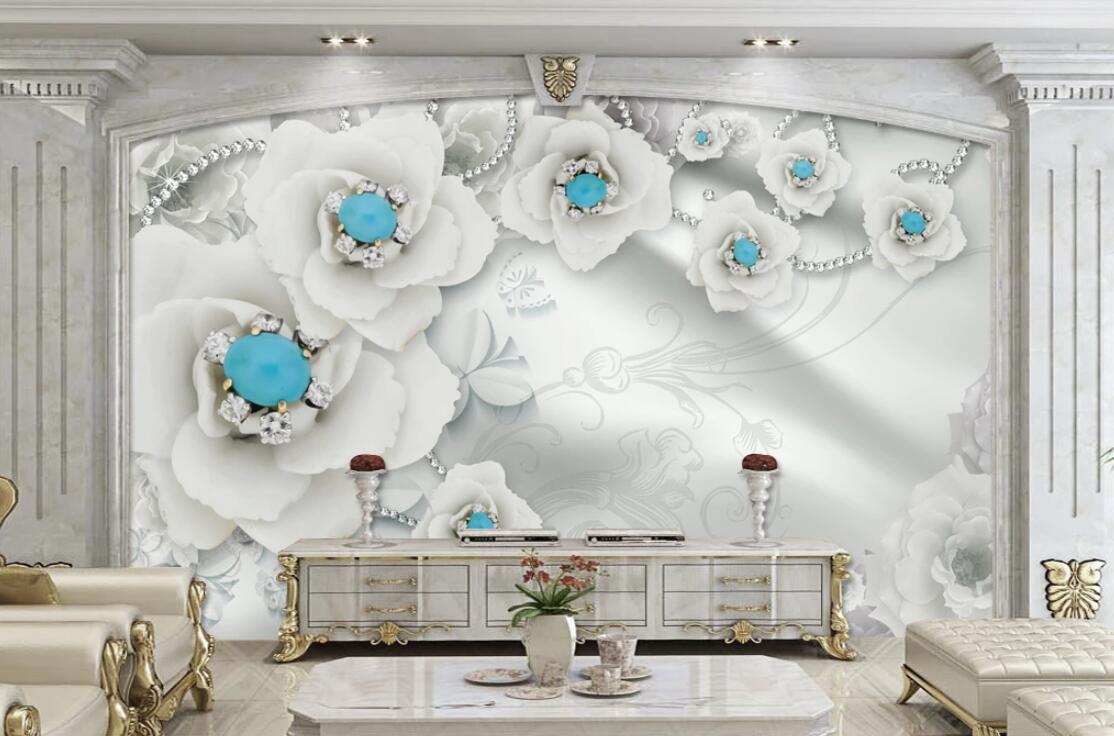 3D Diamond Flower WC251 Wall Murals