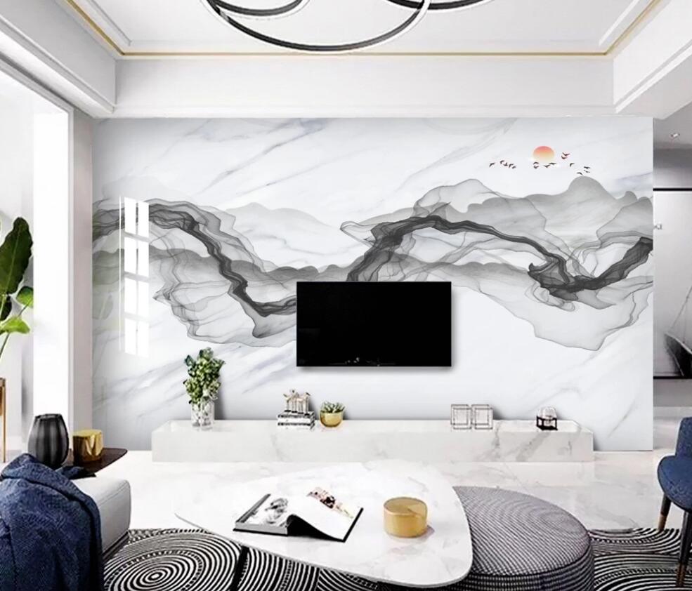 3D Ink Elegant Curved Ribbon 1409 Wall Murals