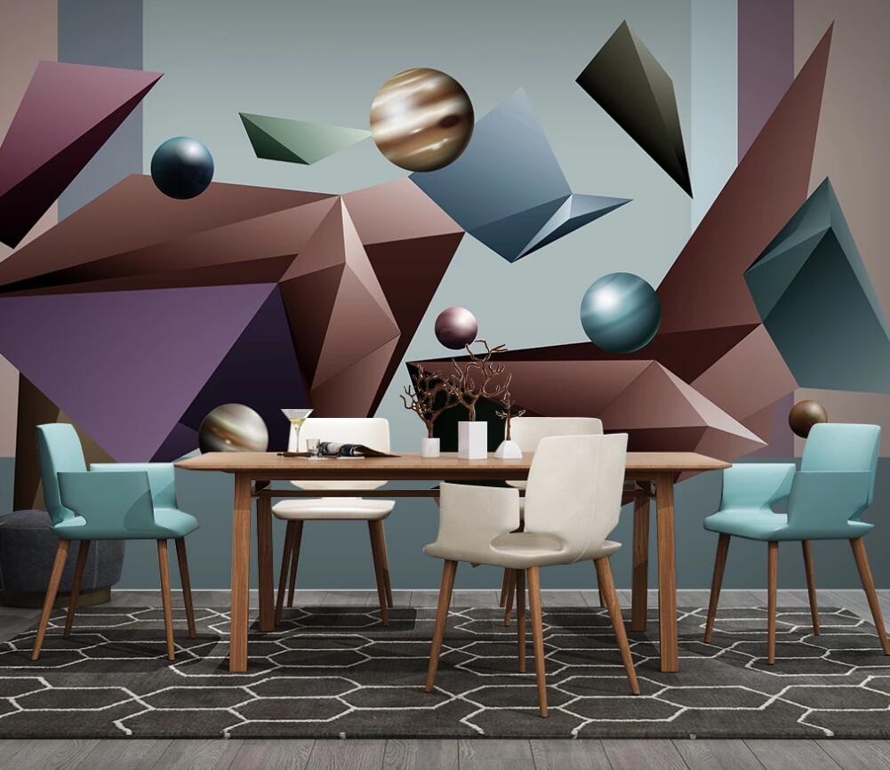 3D Three-dimensional Graphics Collision 1549 Wall Murals