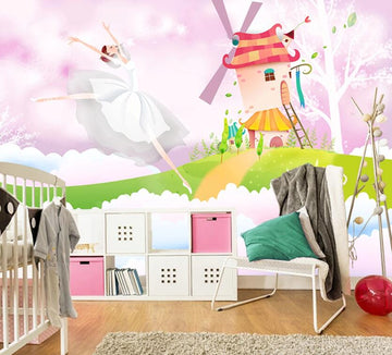 3D Dreamy Pink Dance 1161 Wall Murals