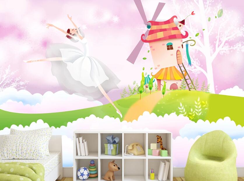 3D Dreamy Pink Dance 1161 Wall Murals