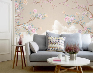 3D Elegant Colored Branches With Small Flowers 1144 Wall Murals