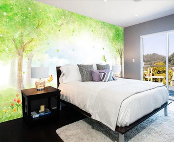 3D Green Light Spot Woods 1796 Wall Murals