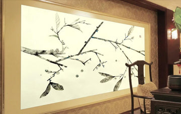 3D Elegant Branches And Leaves 1837 Wall Murals