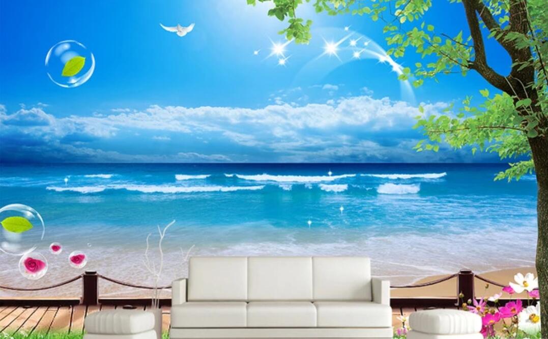 3D Dreamy Seaside 1788 Wall Murals