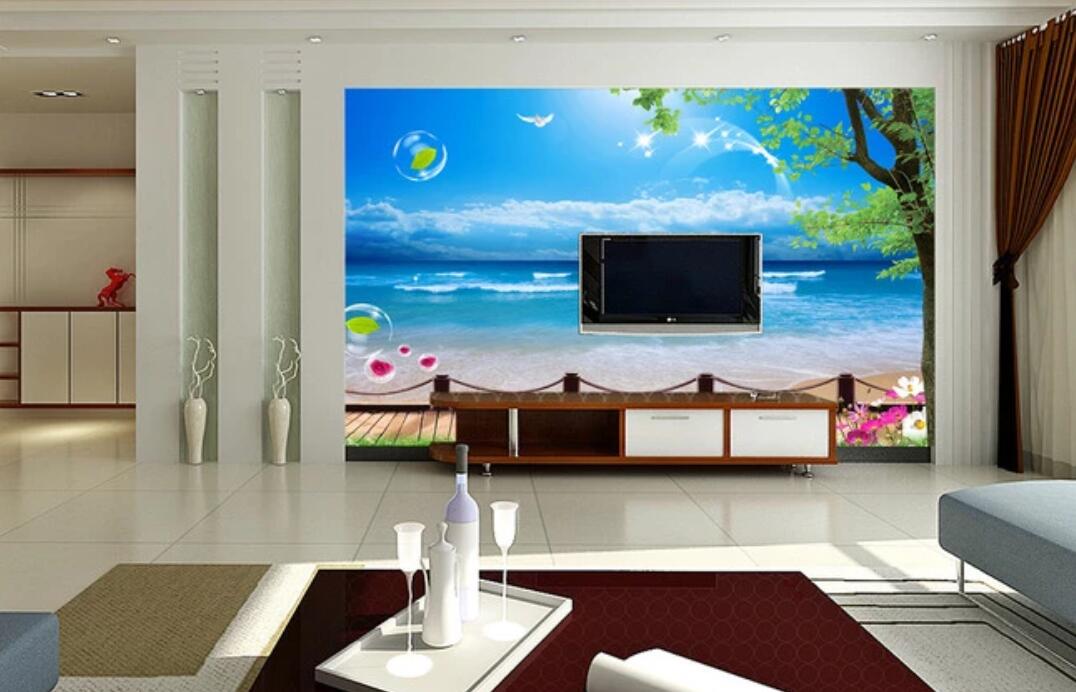 3D Dreamy Seaside 1788 Wall Murals