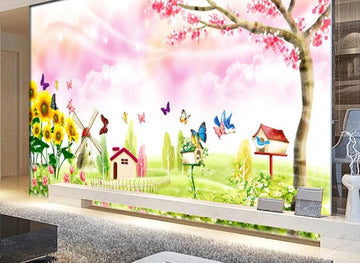 3D Dreamy Spring Day Of Flowers 1754 Wall Murals