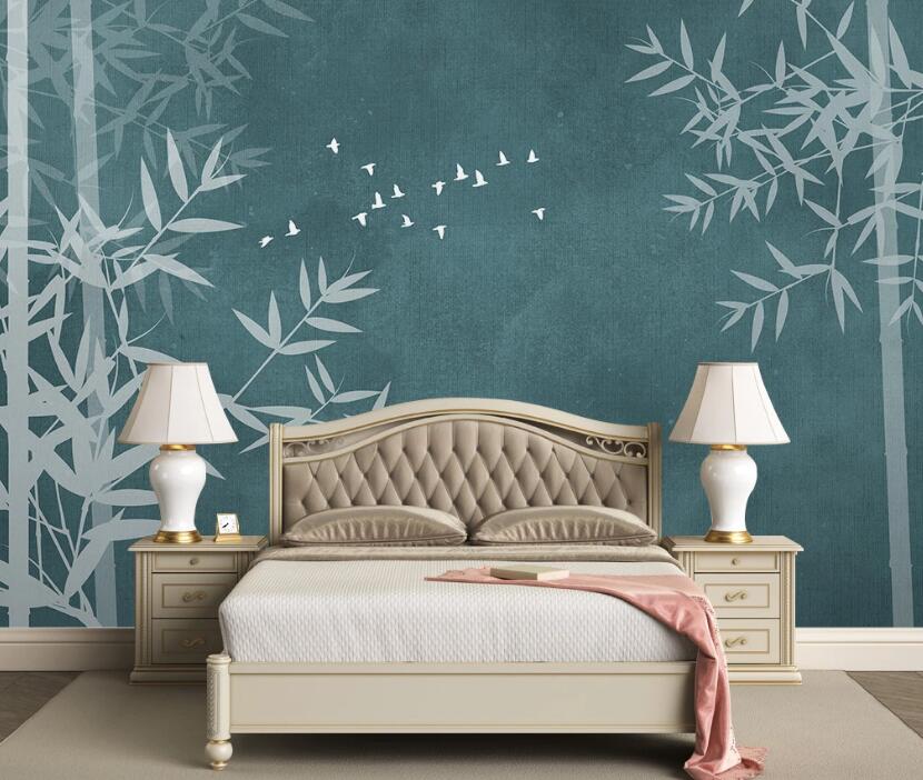 3D Elegant Bamboo Leaves 2321 Wall Murals