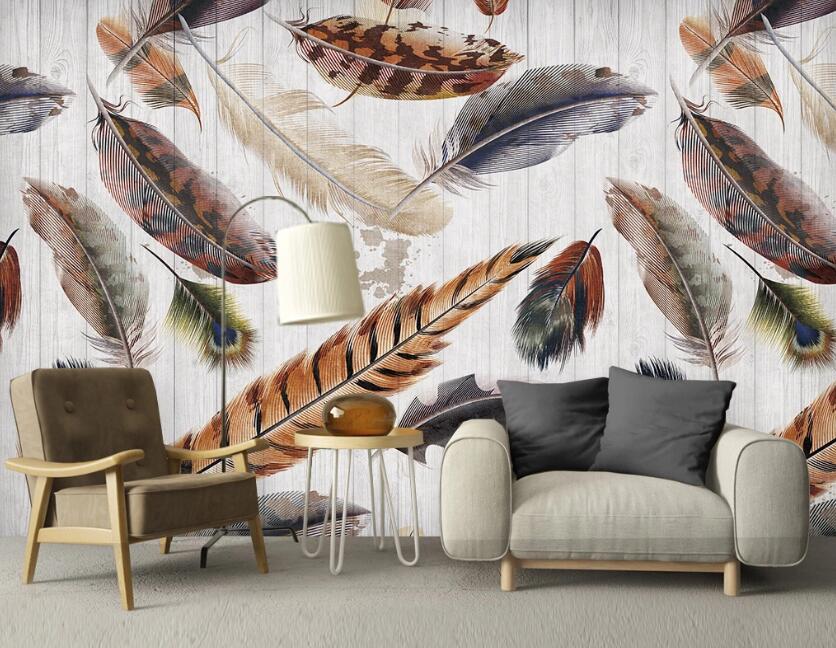 3D Different Characteristic Feathers 2463 Wall Murals