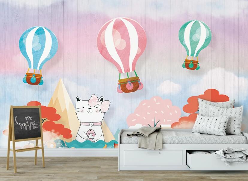 3D Simple And Cute Hot Air Balloon 2454 Wall Murals