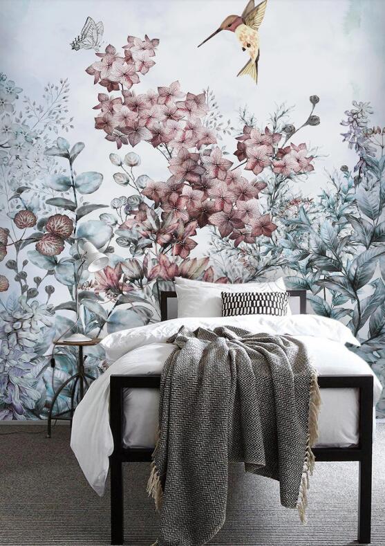 3D Elegant Red Flower Clusters 2599 Wall Murals