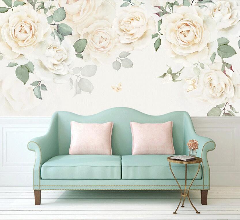 3D Elegant Yellow Flowers 987 Wall Murals