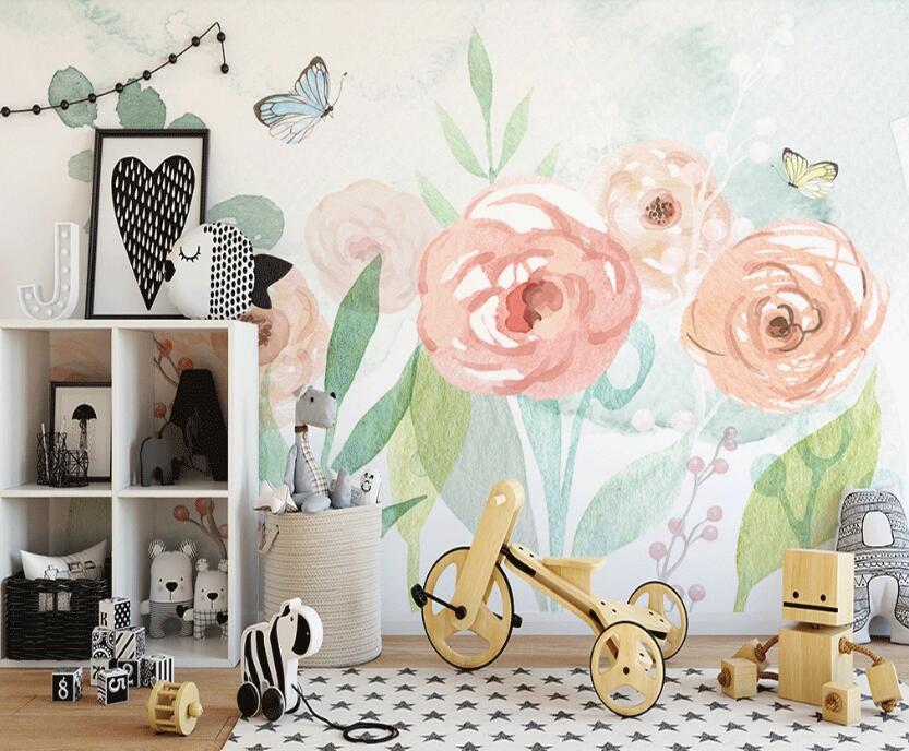 3D Elegant Three-color Flowers 904 Wall Murals