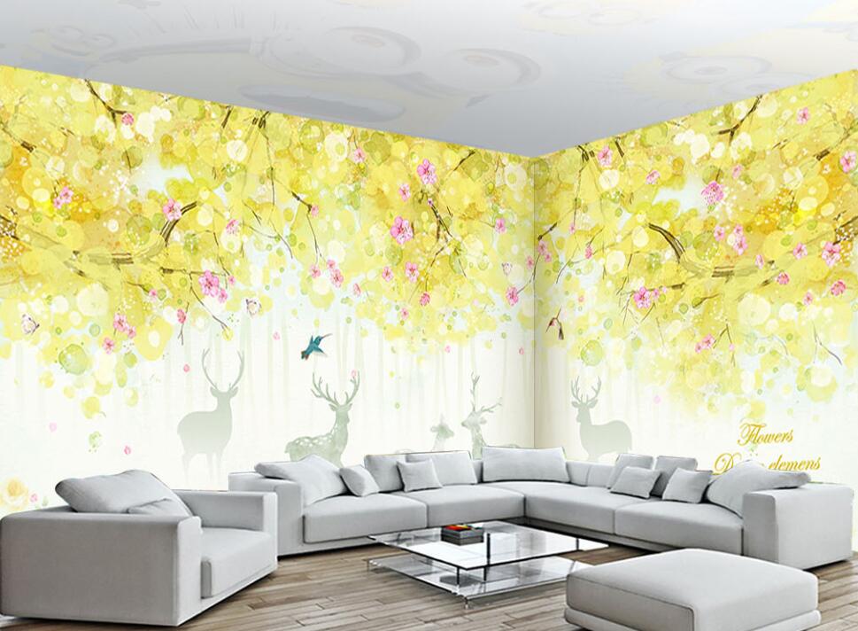 3D Shadow Deer 046 Wall Murals