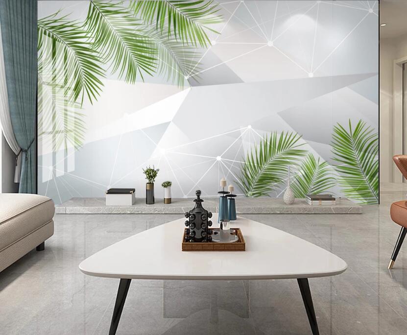 3D Green Leaves 250 Wall Murals