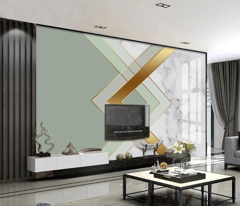 3D Green Triangle 758 Wall Murals