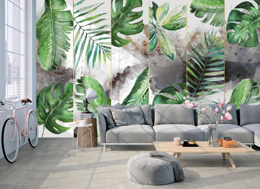 3D Green Plantain 729 Wall Murals