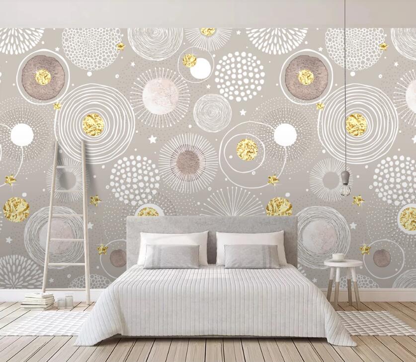 3D Different Circle 647 Wall Murals