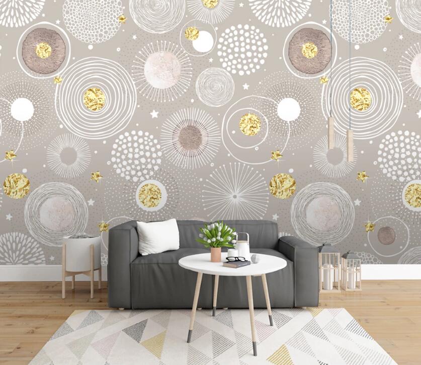 3D Different Circle 647 Wall Murals