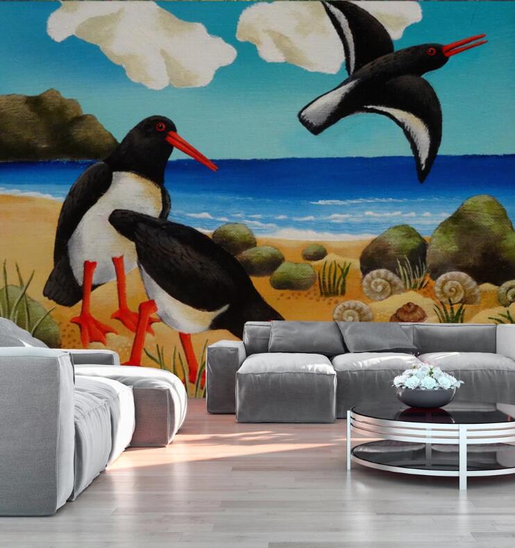 3D Serene Beach 404 Wall Murals