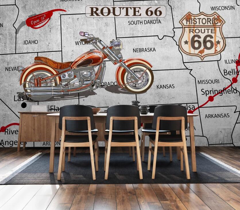 3D British Motorcycle 631 Wall Murals