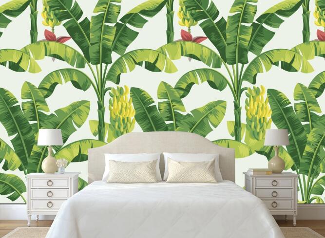 3D Green Plantain 366 Wall Murals