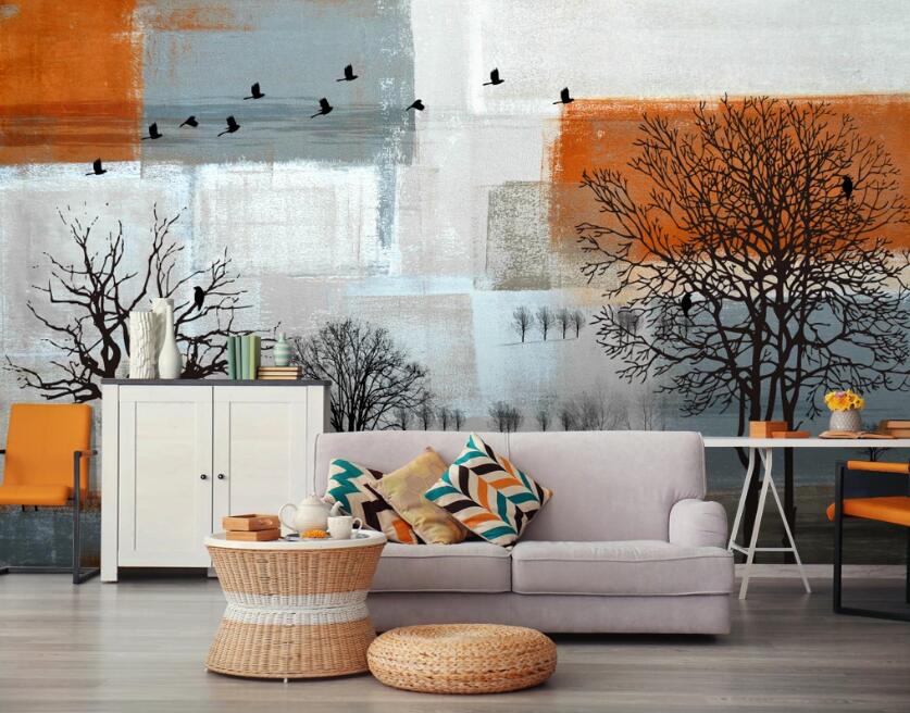 3D Dry Tree Doodle 584 Wall Murals