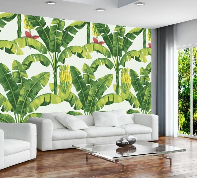 3D Green Plantain 366 Wall Murals