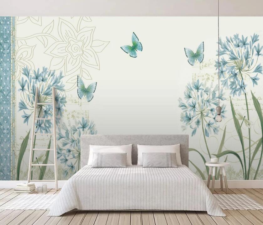 3D Butterfly And Orchid 510 Wall Murals