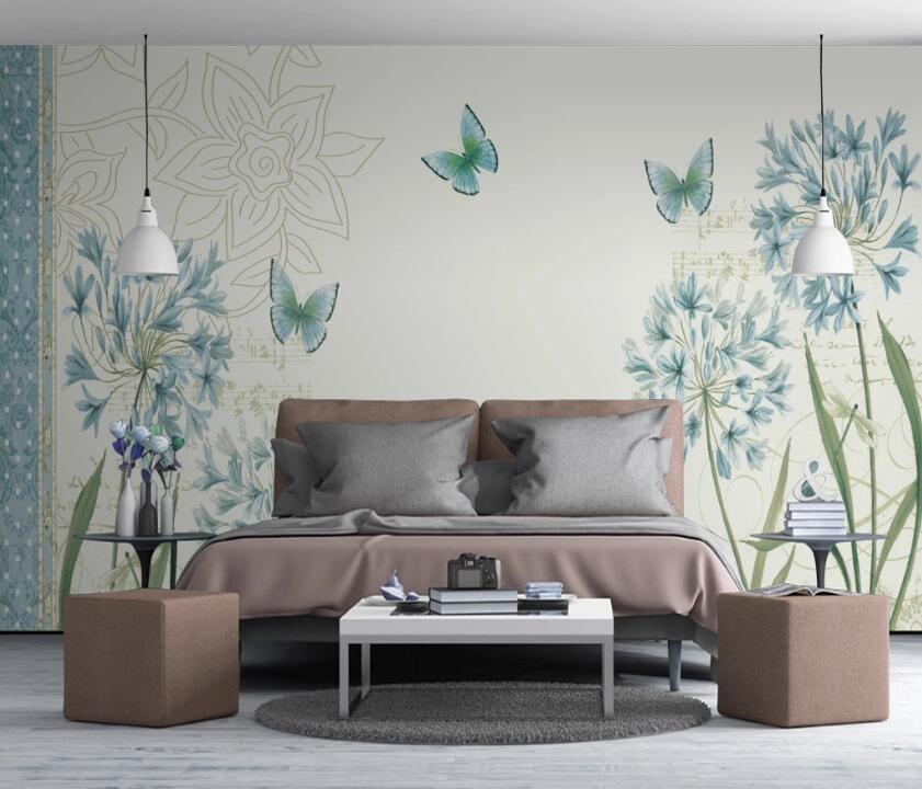 3D Butterfly And Orchid 510 Wall Murals