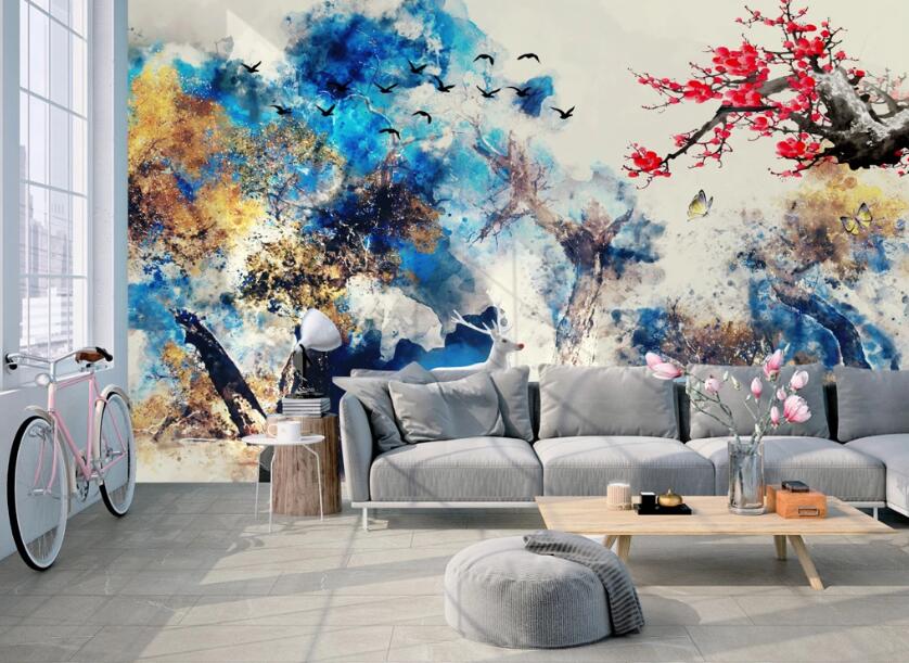 3D Showy Plum 476 Wall Murals