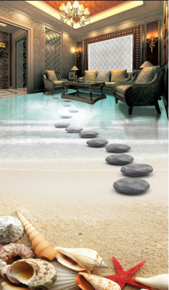 3D Round Stone Road 404 Floor Mural Wallpaper AJ Wallpaper 2 