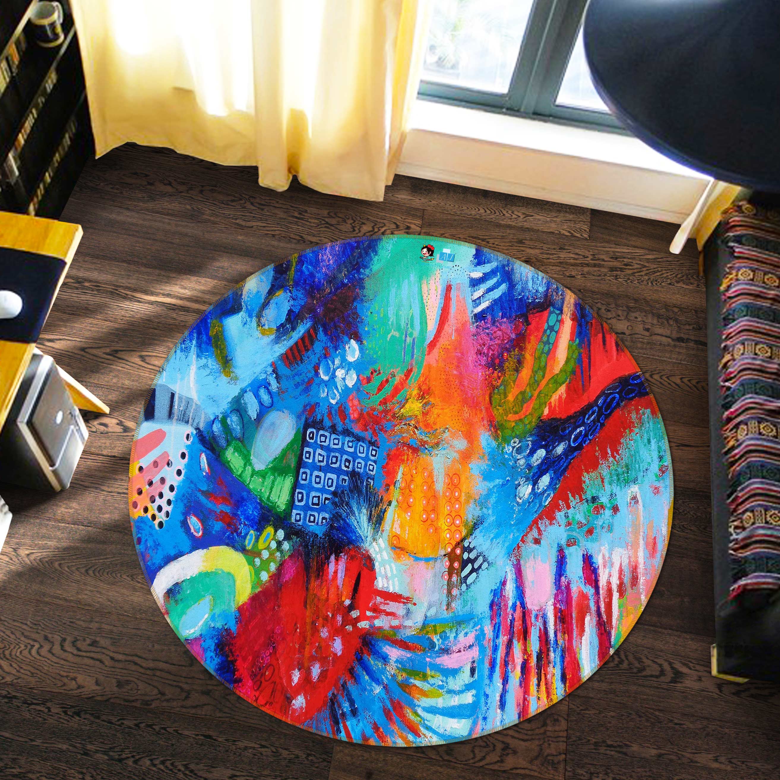 3D Painted Art 1368 Misako Chida Rug Round Non Slip Rug Mat