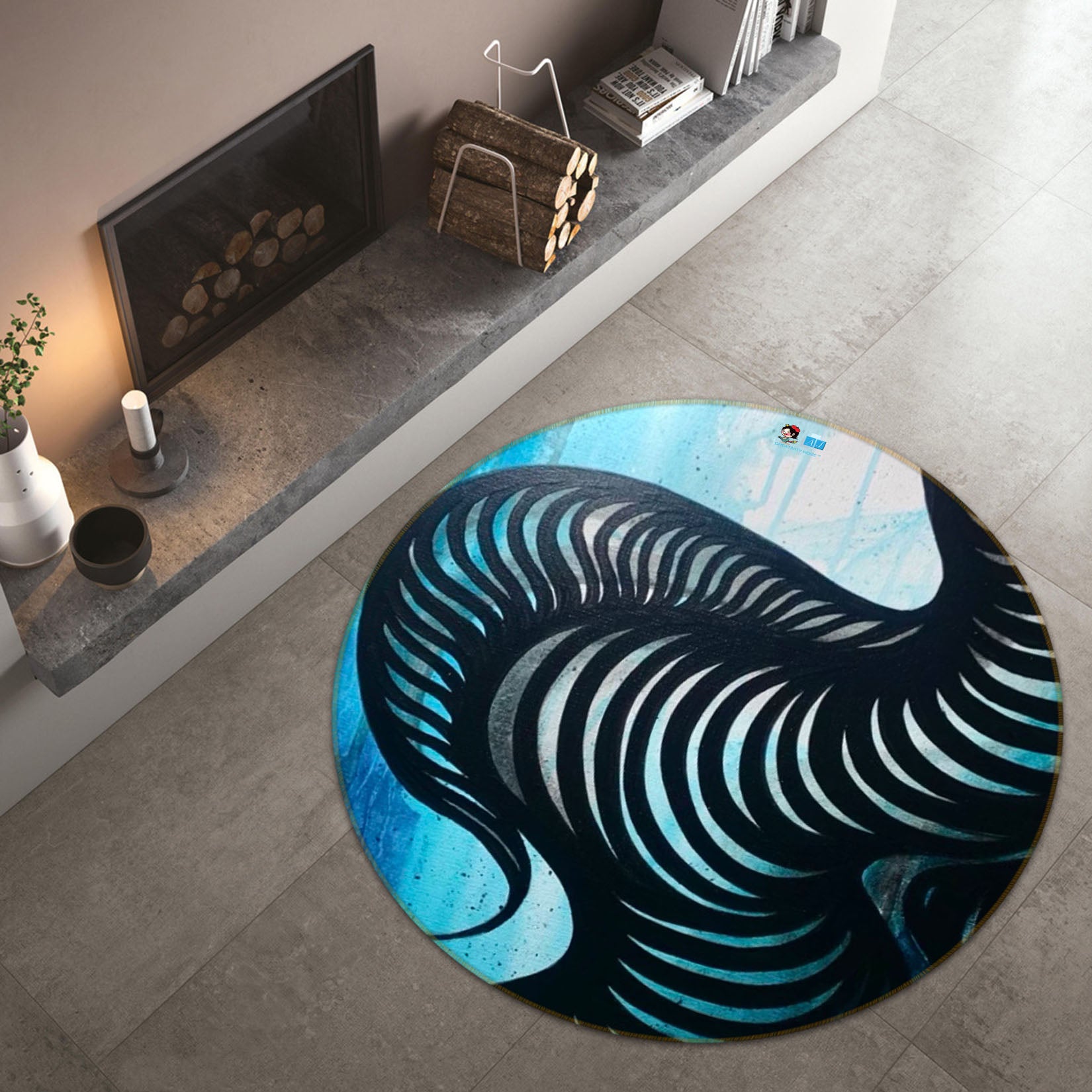 3D Watercolor Art 8240 Jacqueline Reynoso Rug Round Non Slip Rug Mat