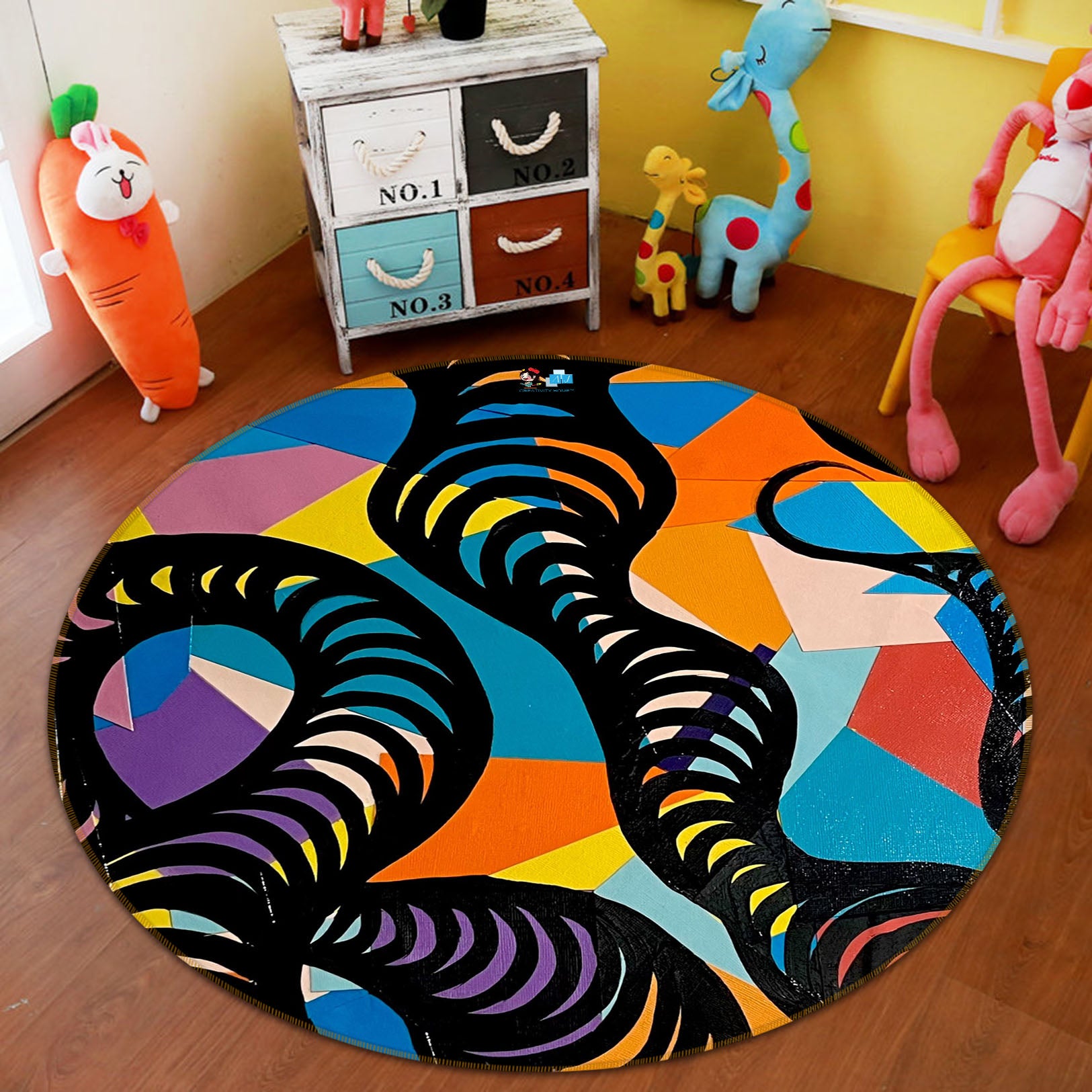 3D Painted Graphics 8252 Jacqueline Reynoso Rug Round Non Slip Rug Mat