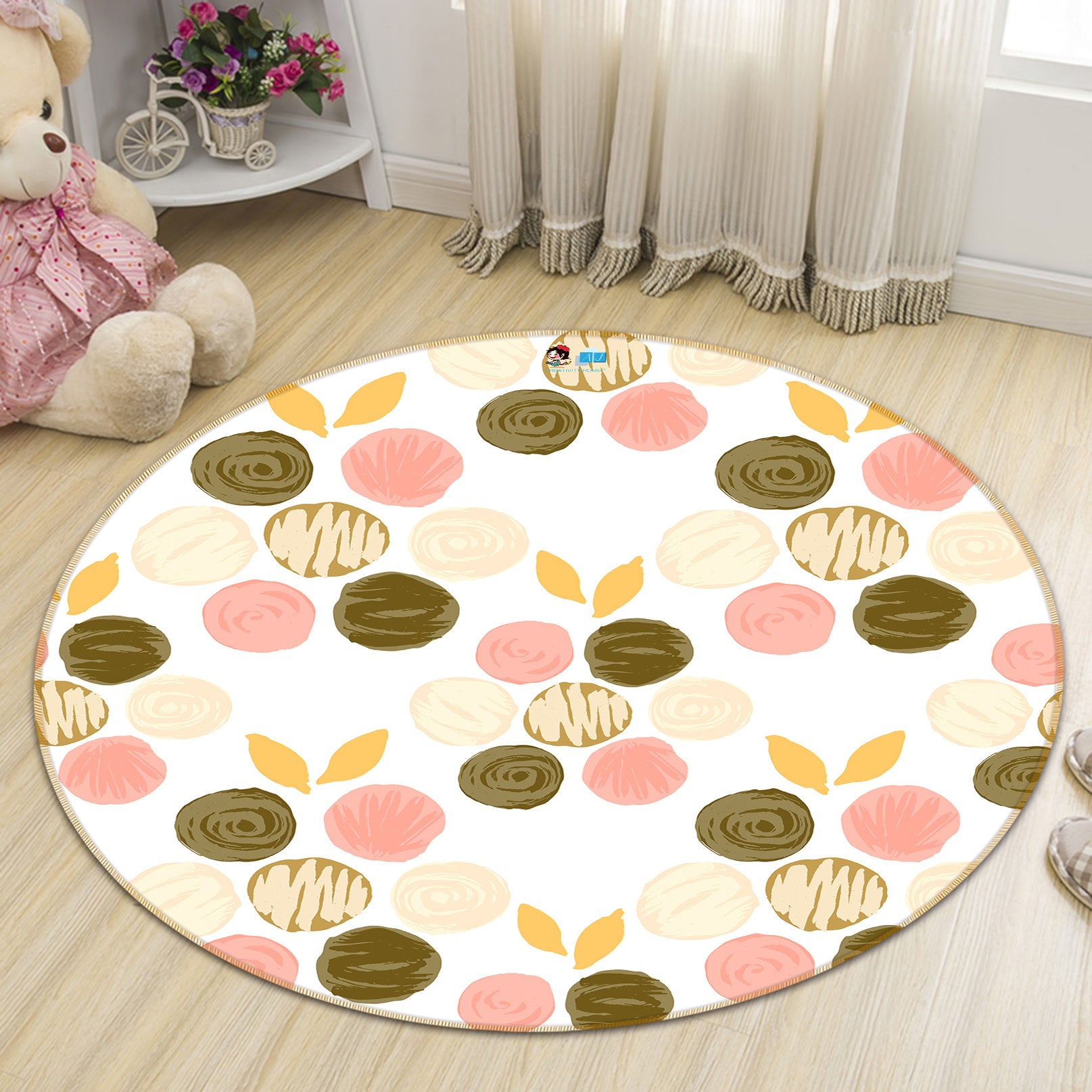 3D Polka Dot Pattern 10554 Kashmira Jayaprakash Rug Round Non Slip Rug Mat