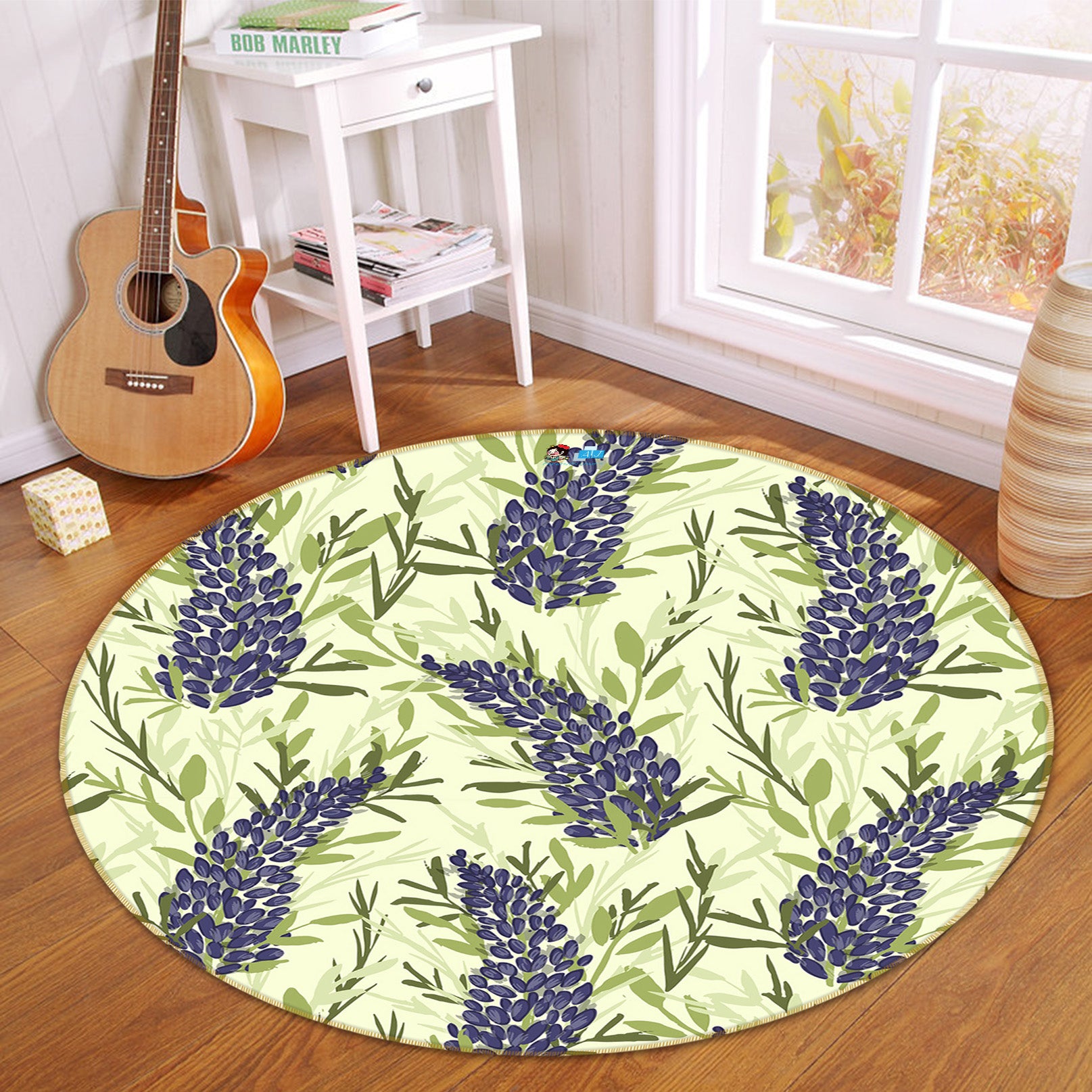 3D Flowers 10509 Kashmira Jayaprakash Rug Round Non Slip Rug Mat