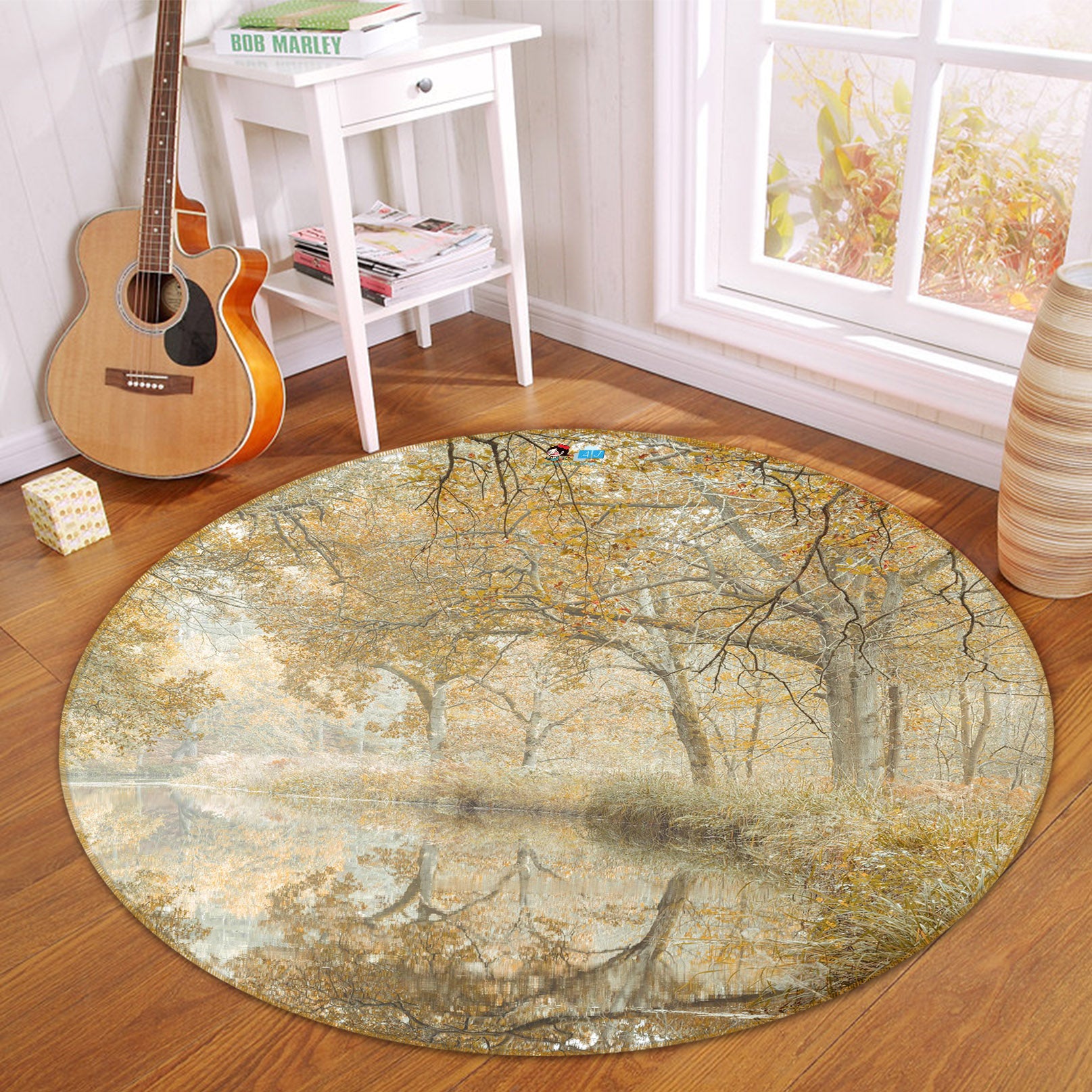 3D Branched Brook 7357 Assaf Frank Rug Round Non Slip Rug Mat